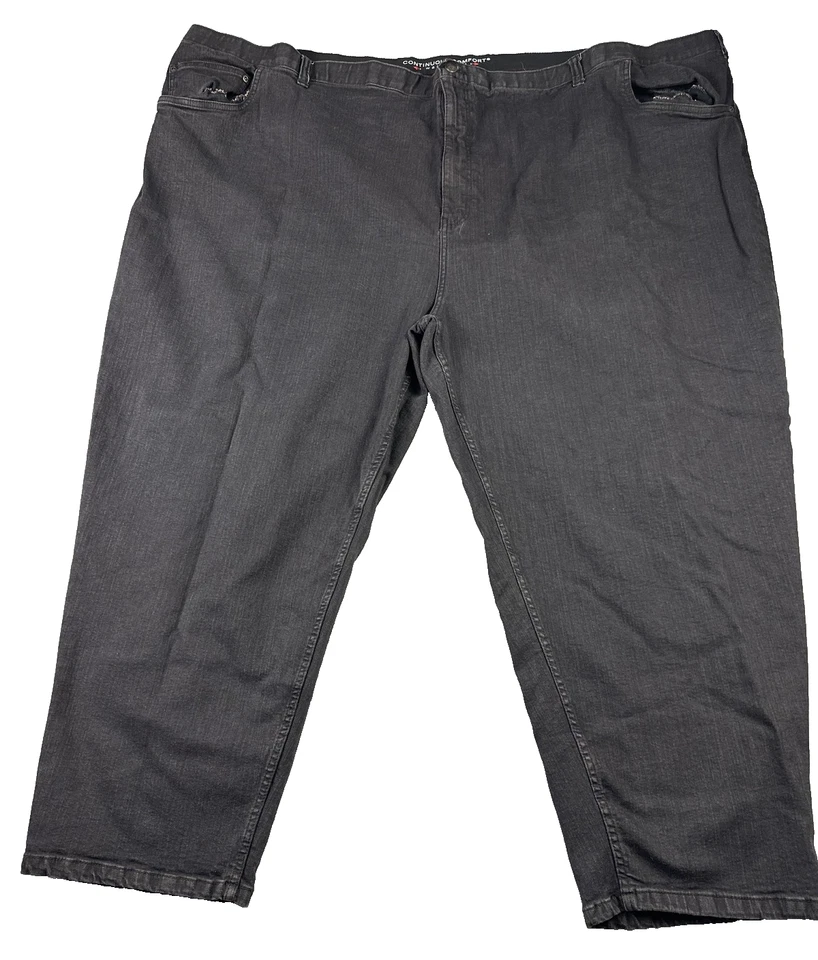 HB Harbor Bay Jeans Mens 64x30 Gray Continuous Comfort Waistband Stretch Denim - Image 1 of 4
