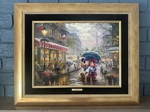 Thomas Kinkade Studios Mickey and Minnie In London 18 x 24 LE Canvas S/N Framed - Picture 1 of 7