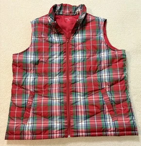 Chaleco acolchado LANDS END para mujer XL a cuadros con cremallera completa sin mangas multicolor - Imagen 1 de 7