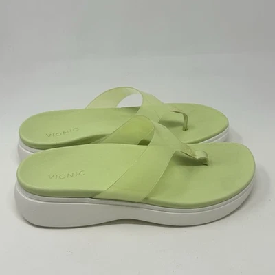 Vionic Luminous Platform Sandals Womens 8.5 Green Thongs Comfort Casual - Image 1 of 4