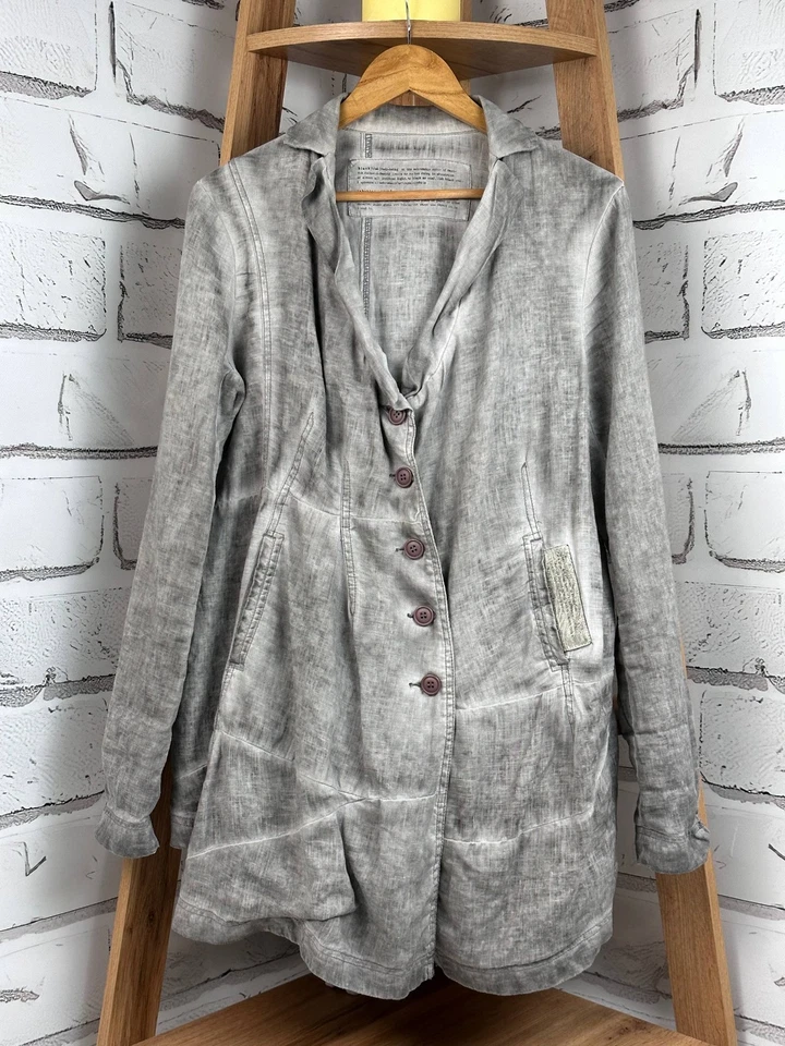 Rundholz Linen Jacket Cardigan Assymetric AvantGarde Gray Size L (US TAX PAID) - Image 1 of 4