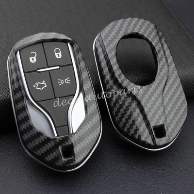 Carbon Fiber Car Key Cover Case Holder For Maserati Levante Ghibli Quattroporte - Image 1 of 4