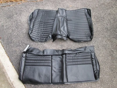 De colección NOS 71-73 Mach 1 TMI Cubo Delantero y Banco Trasero Full Uphol NEGRO/Negro EE. UU. Foto 1 de 4