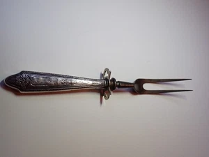 Vintage 1 of a Kind Handmade Sterling Silver Handled Utility Fork - Picture 1 of 9