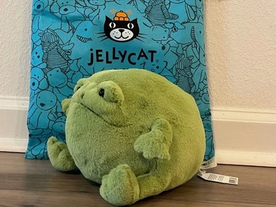 Large Limited Jellycat Ricky Frog Plush–Rare UK Grumpy Style, Kids & Adults Fave - Image 1 of 4