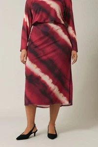 Evans Curve Women's Plus Size Abstract Print Mesh Midi Skirt - Picture 1 of 8