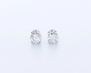 KLASSISCHE OHRSTECKER 0,7 CTW NATÜRLICHE DIAMANTEN G/VS2 RUNDSCHLIFF 14K WEISSGOLD VIERKRAPPEN - Bild 1 von 4