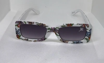 Gafas de sol cuadradas florales blancas Ed Hardy para mujer estilo EDRNFSTWT nuevas Foto 1 de 4