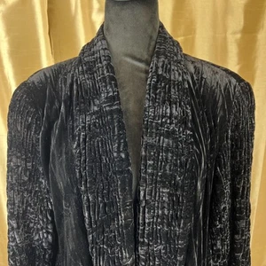 Vintage Crushed Velvet Victorian Long Swing Opera Coat - Picture 1 of 17