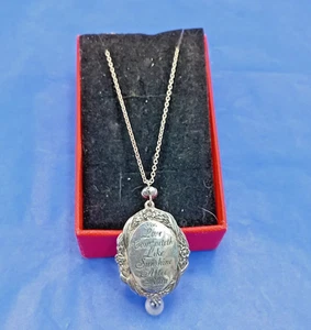 Sterling Silver Photo Locket with Pearl Dropper | Shakespeare Engraving | 925 - Picture 1 of 6