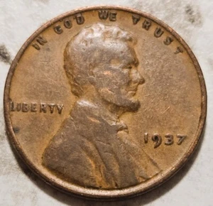 Lincoln Wheat 1937 P Philadelphia EE. UU. envío y devolución gratuitos BIN135 - Imagen 1 de 2