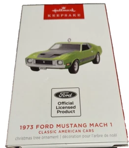 Classic American Cars 1973 Ford Mustang Mach 1 - 2023 Keepsake Metall Ornament - Bild 1 von 4