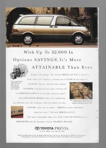 Toyota Previa Minivan & Stouffer's Hearty Portions Frozen Meals 1995 Vintage Ads - Picture 1 of 2