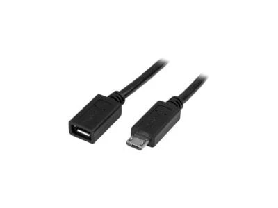 StarTech.com 0.5m 20in Micro-USB Extension Cable - M/F - Micro USB Male to Micro - Image 1 of 4