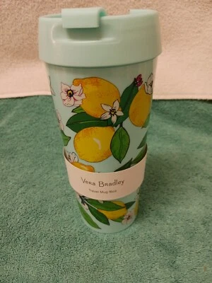 Taza de viaje VERA BRADLEY vaso 16 oz Lemon Grove nueva con etiquetas aislada libre de BPA Foto 1 de 4