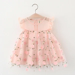 irls Princess Toddler Kids Baby ummer Flower Party Wedding Tulle Dress - Picture 1 of 18