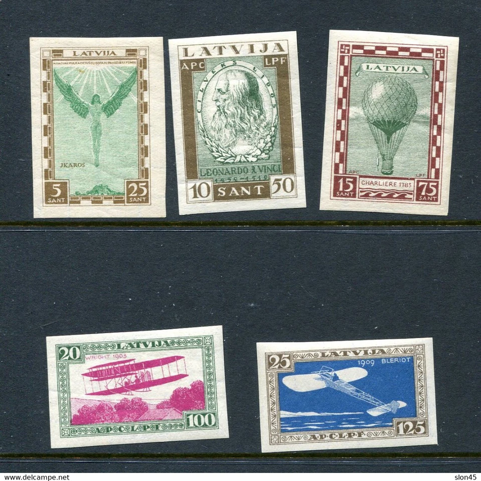 Letonia 1932 Correo Aéreo Semi Postal Leonardo DA Vinci Imperf MNH 13988 Foto 1 de 2