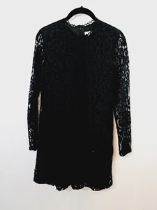 Easley Women's Black Lace Long Sleeve Shift Dress In Size Small - Picture 1 of 4