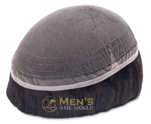 Full Lace French lace Men's Hairpiece Mens Hair system Toupee Wig Replacement - Picture 1 of 37