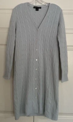 Cárdigan Suéter Ralph Lauren 100% Cachemira Etiqueta Negra Plumero RARO Azul Verde M Foto 1 de 4