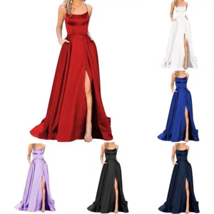 Frauen Formelle Lange Abend Ballkleid Party Prom Hochzeit Brautjungfer Kleid : - Picture 1 of 19