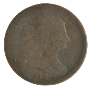 Moneda de medio centavo de cobre busto drapeado liso de Estados Unidos 1804 Philadelphia Mint - Imagen 1 de 2