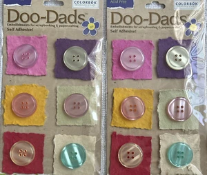 Self Adhesive Doo-Dads 2/Pk Scrapbooking crafting Embellishments Pastel Button - Picture 1 of 1