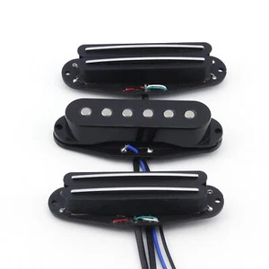 Juego de pastillas de rieles dobles y bobinas individuales FLEOR Alnico 5 SSS para guitarra ST negro - Imagen 1 de 10