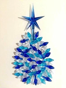 60 Medium Twist Bulbs and 1 Large Modern Blue Star for Ceramic Christmas Trees - Picture 1 of 5
