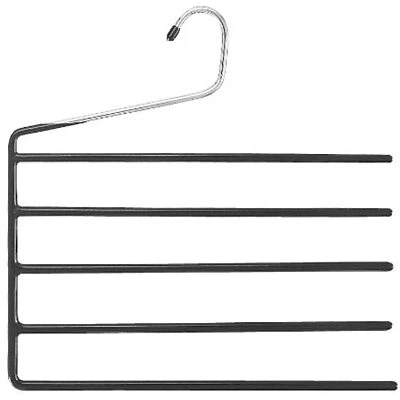 Percha holgada Whitmor Deluxe 5 niveles, negra y plateada Foto 1 de 2