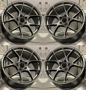 19" Aodhan AH11 Wheels 19x8.5 +35 5x120 Hyper black Rims Set 73.1 - Picture 1 of 6