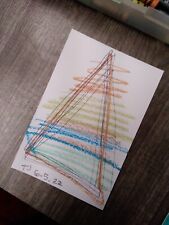 Hypothetical Triangle Bangle Colorful Crayon Drawing 4x6 New On Quality Paper