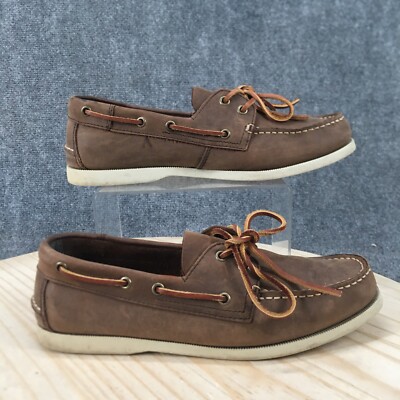 Joseph Abboud Pebbled Leather Chukka Ankle Boots Brown Lace 