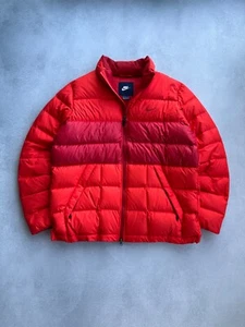 Nike Y2K Red Mens Down Puffer Jacket Sz XL - Picture 1 of 12