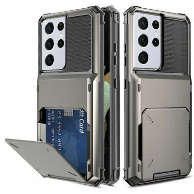 Funda tipo billetera a prueba de golpes con soporte para tarjeta para Samsung S24 FE S23 S25 Edge/Ultra Foto 1 de 4