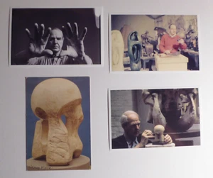 HENRY MOORE SCULPTOR RARE ORIGINAL SIGNED Art Card ATOM PIECE w/COA - Bild 1 von 10