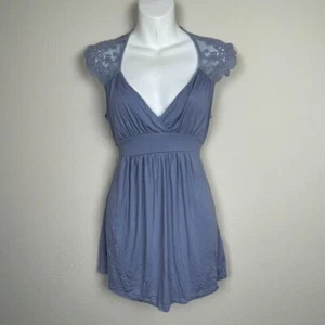 Twenty One USA Y2K Baby Doll top maniche in pizzo cravatta posteriore linea lunga taglia S - Foto 1 di 8
