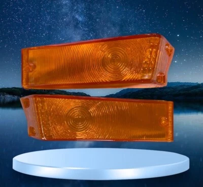 Ford F100 F250 F350 Front turn signal lenses Amber New Pair OEM design - Image 1 of 2