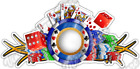 Casino Chips Las Vegas Poker Dice Gambling Car Bumper Vinyl Sticker Decal 6"X3"