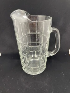 Anchor Hocking Tartan kariert signiert klar Kristall Wasser/Getränke Krug 50oz Vintage - Bild 1 von 4
