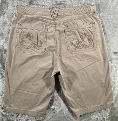 Pantalones Cortos Gloria Vanderbilt Felicia Caqui Beige Floral Bordado en Bolsillos Talla 6 Foto 1 de 4