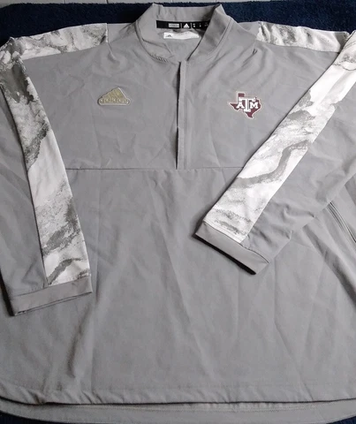 ADIDAS TEXAS A&M 1/4 ZIP PULLOVER Light Weight All Seasons Jacket Mens Sz XL Cover