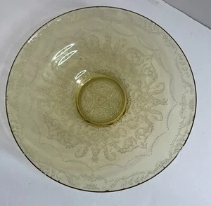 Federal Madrid Bowl Depression Glass Yellow Amber Round Serving Console Vintage - Picture 1 of 6