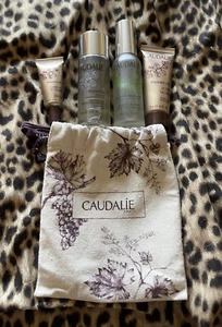 Caudalie Paris 4 Piece Body Skin Care Gift Set In Fabric Pouch. - Picture 1 of 5