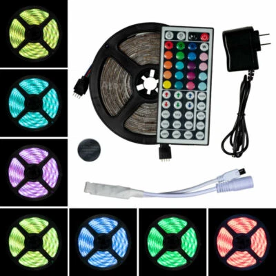 5M 16.4ft LED Strip Light RGB "5050" SMD Light Tape Full Kit Indoor Outdoor - Image 1 of 4