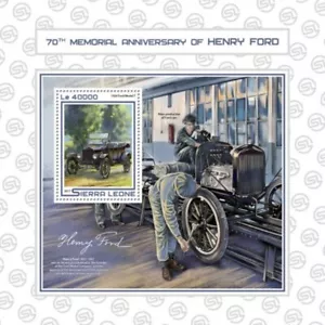 Sierra Leona - Coches Henry Ford 2017 - Hoja de recuerdo de estampillas - SRL17518b - Imagen 1 de 1