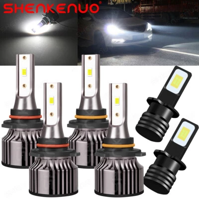 For Chrysler 300M 1999-2004 6000K LED Headlight + Fog Light Bulbs 9005 9006 H3 - Image 1 of 4