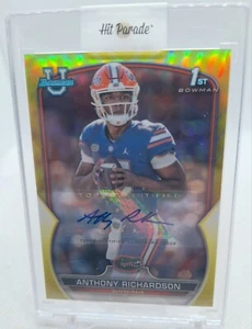 2022 Bowman U Chrome Yellow Prismatic Anthony Richardson 1st Bowman Auto #11/75 - Picture 1 of 3