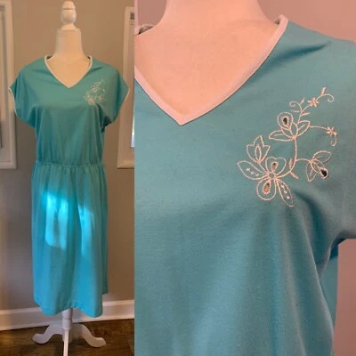 Vestido vintage para mujer años 70 Sears grande algodón vacaciones playa vacaciones patio Foto 1 de 4