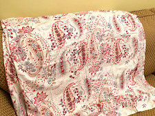 Pottery Barn Elizabeth pink floral paisley fabric shower curtain 72 x 72 Rare!
